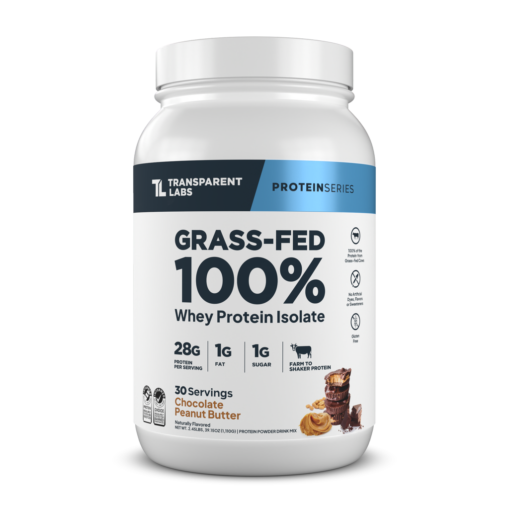 Transparent Labs Grass-Fed Whey Protein Isolate, Chocolate Peanut Butter, 2LB container