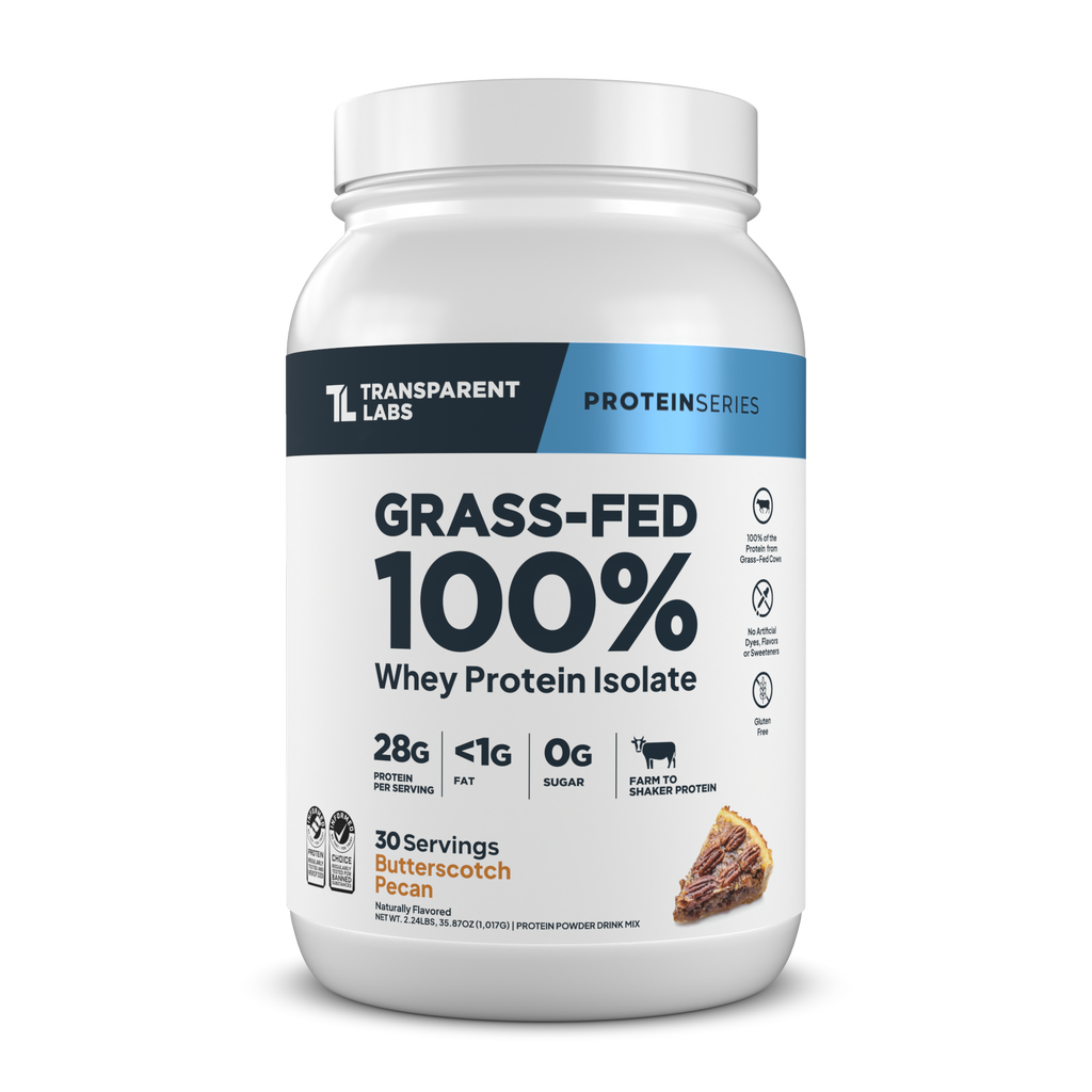 Transparent Labs Grass-Fed Whey Protein Isolate, Butterscotch Pecan, 2LB container